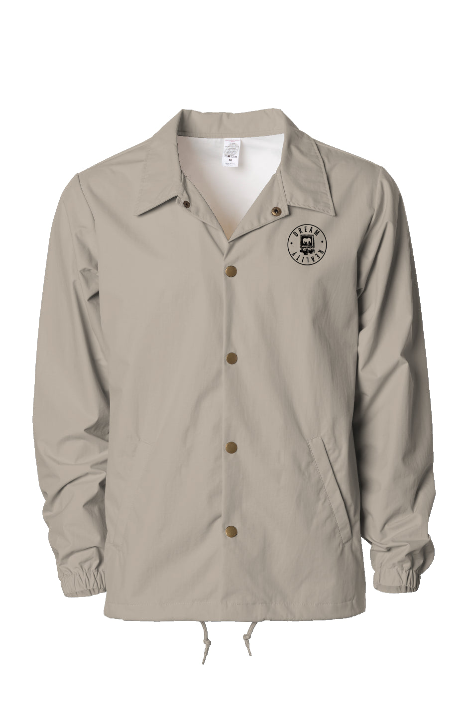Da Badge Khaki Water Resistant Windbreaker Coaches Jacket