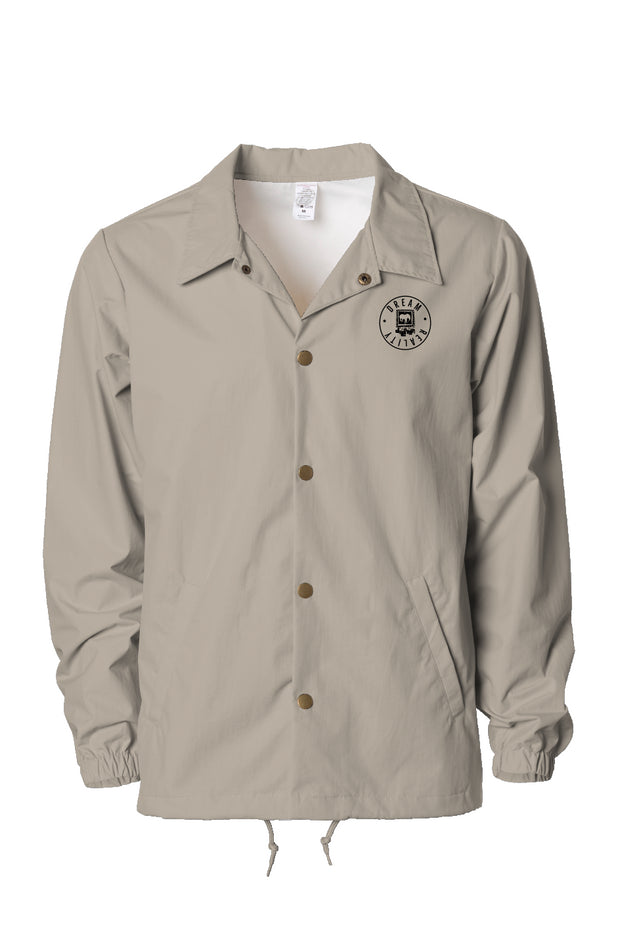 Da Badge Beige Water Resistant Windbreaker Coaches Jacket