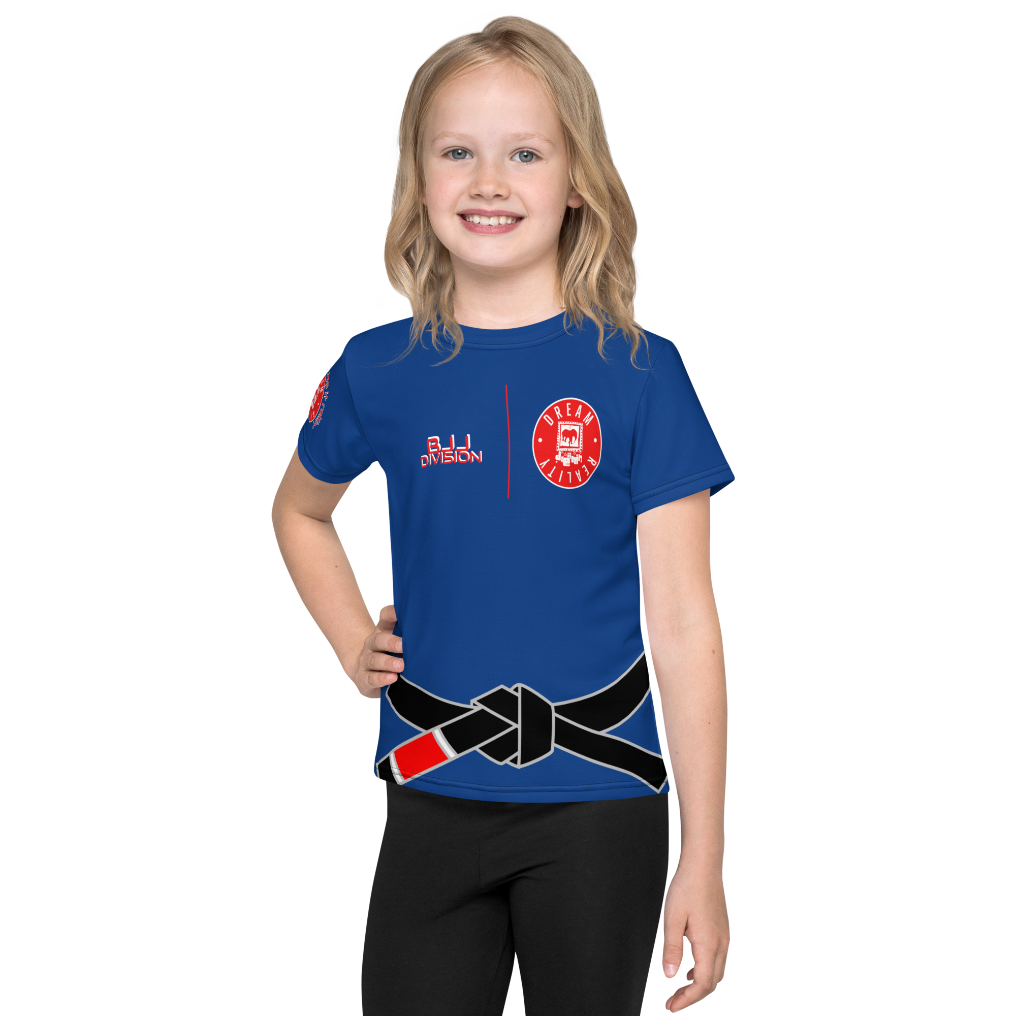 BJJ Division Black Belt Blue GI Kids crew neck t-shirt