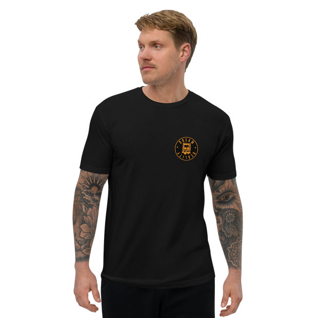 Da Badge Black on Orange Mens Short Sleeve T-shirt