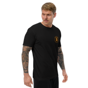 Da Badge Black on Orange Mens Short Sleeve T-shirt