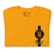 BJJ Division Crazy Orange Badge Mens t-shirt