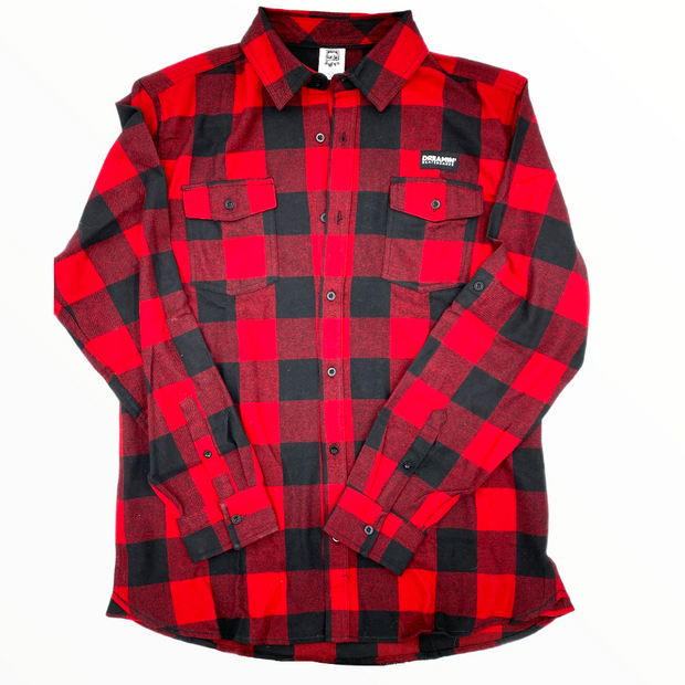 Black Tag Long Sleeve Flannel Red And Black