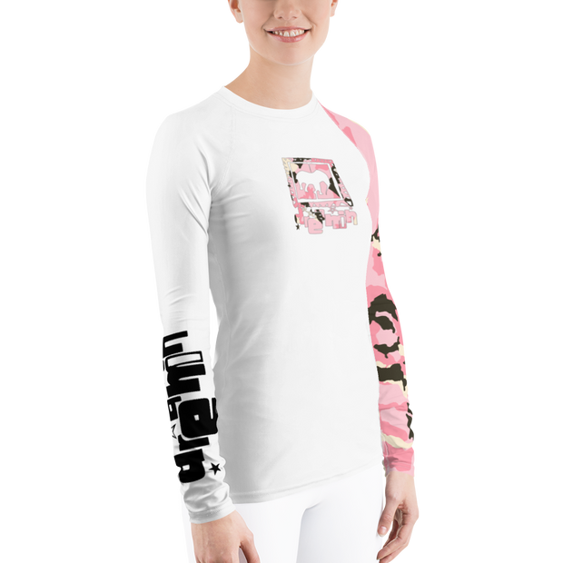 Pink Camo Logo Gals  Rash Guard