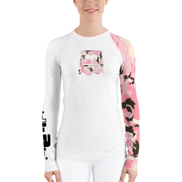 Pink Camo Logo Gals  Rash Guard