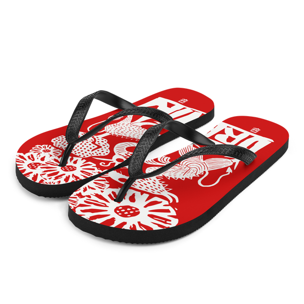 Red Demon Fight Flip-Flops