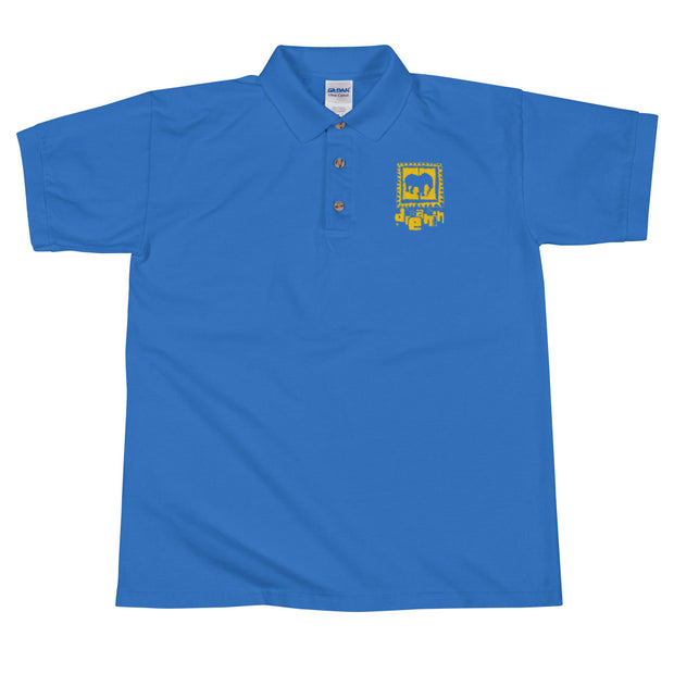 Logo yllow/bleu Embroidered Polo Shirt