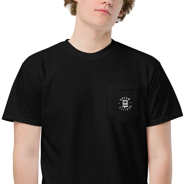 Da Badge garment-dyed pocket mens t-shirt