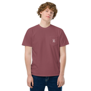 Da Badge garment-dyed pocket mens t-shirt