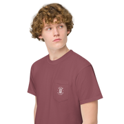 Da Badge garment-dyed pocket mens t-shirt