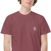Da Badge garment-dyed pocket mens t-shirt