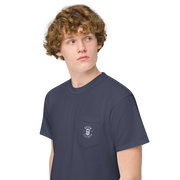 Da Badge garment-dyed pocket mens t-shirt