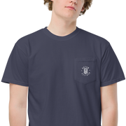 Da Badge garment-dyed pocket mens t-shirt