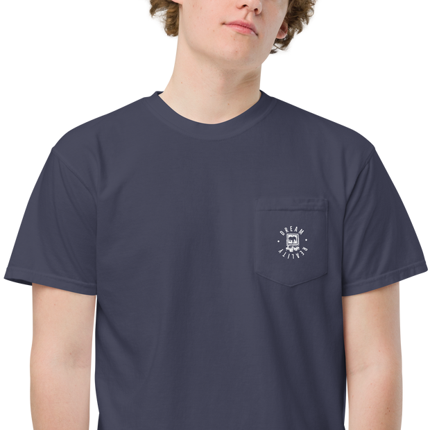 Da Badge garment-dyed pocket mens t-shirt