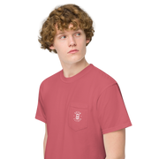 Da Badge garment-dyed pocket mens t-shirt