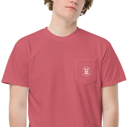 Da Badge garment-dyed pocket mens t-shirt