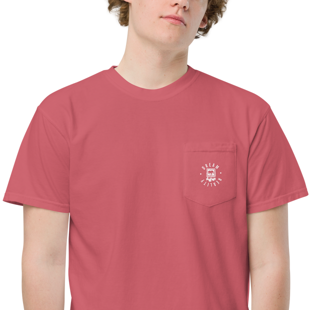 Da Badge garment-dyed pocket mens t-shirt